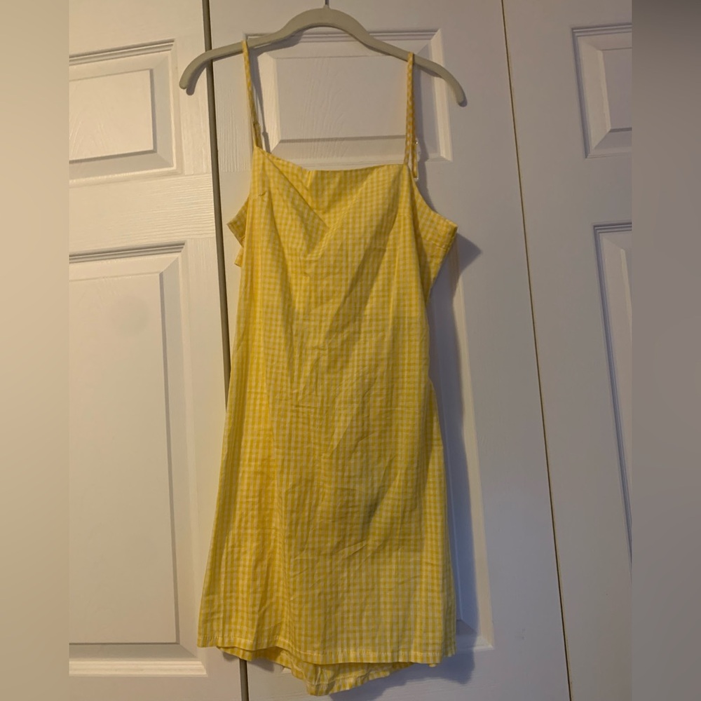 Zaful Yellow Gingham Sun Dress